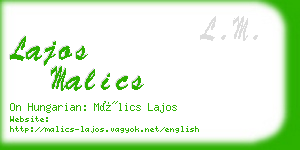 lajos malics business card